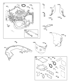 Cylinder Group Diagram and Parts List for 541477-2240-H7 400000 - 699999 Briggs and Stratton Engine